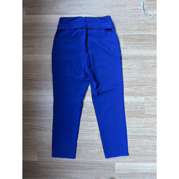 New York & Company Royal Blue Tie-Waist Trousers Pants - Picture 2 of 5